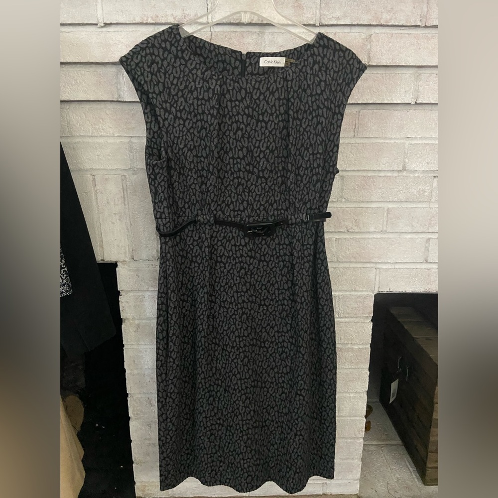Calvin Klein belted sleeveless dress
